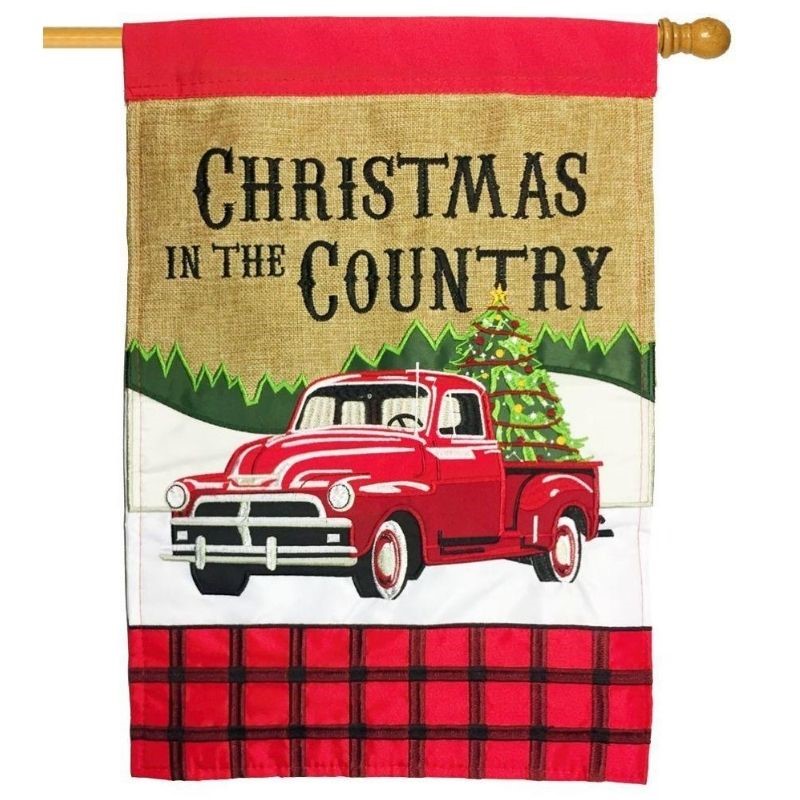 Country Christmas House Flag